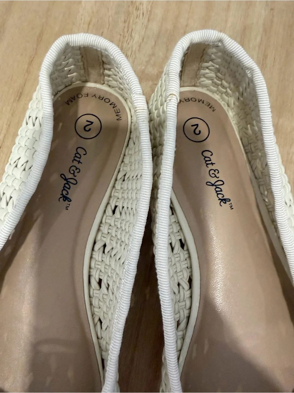 Cat & Jack Cream Woven Ballet Flats
